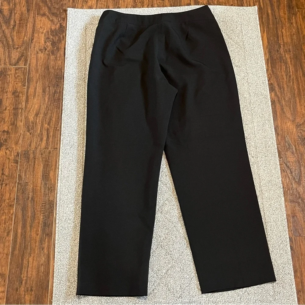 Larry Levine Pants Womens 16 Sport Stretch Trouser Zipper Polyester Wide Leg